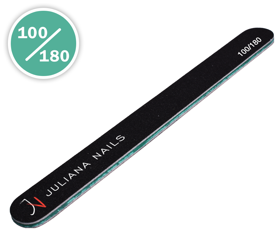 Juliana Nails Professional File Straight Shape 100/180 - black