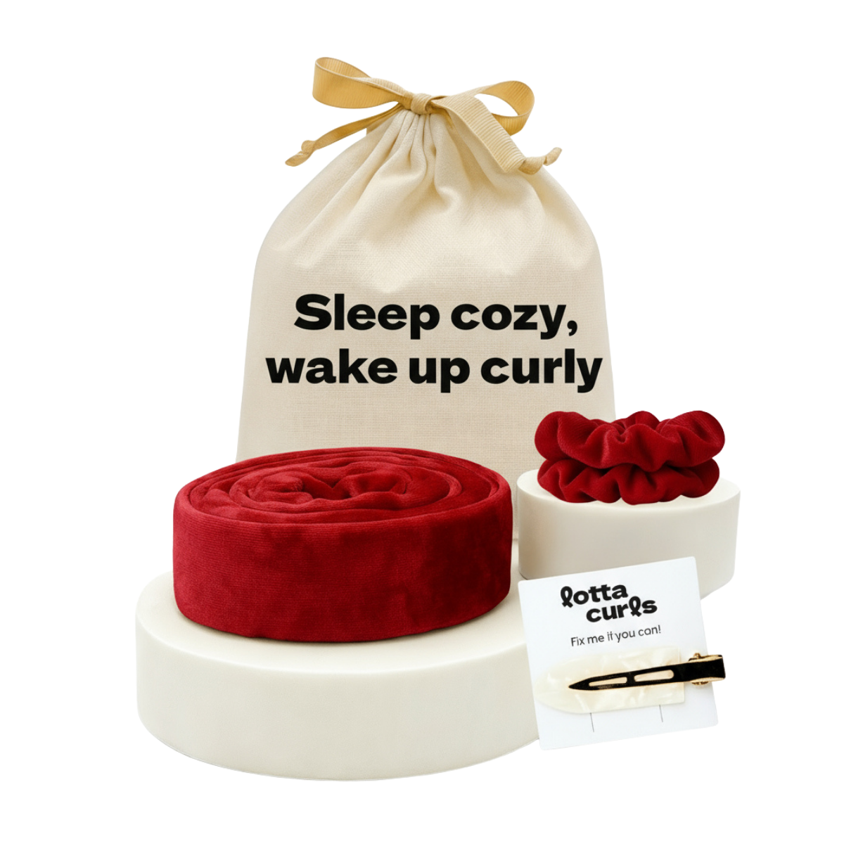 Lotta Curls Curl Band Set Bordeaux Red