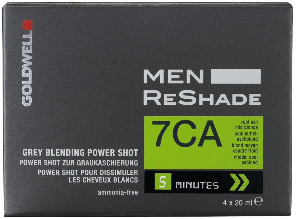 Goldwell Men Reshade Shots 4x20ml - 5CA light ash brown