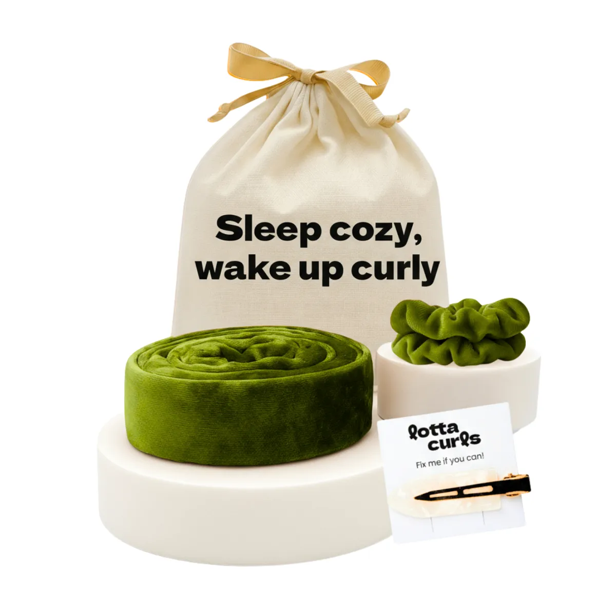 Lotta Curls Curl Band Set Noble Olive