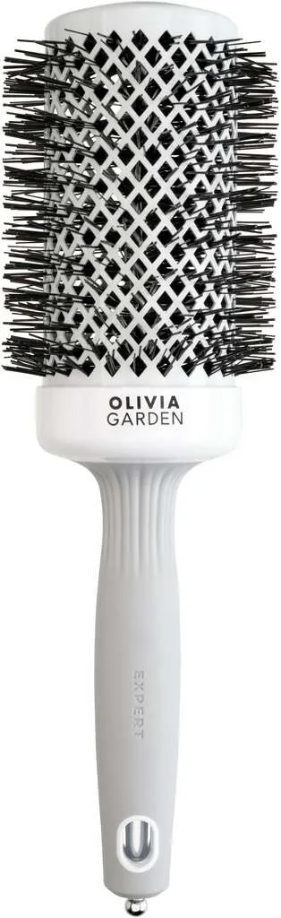 Olivia Garden Expert Blowout Shine Round Brush White & Grey