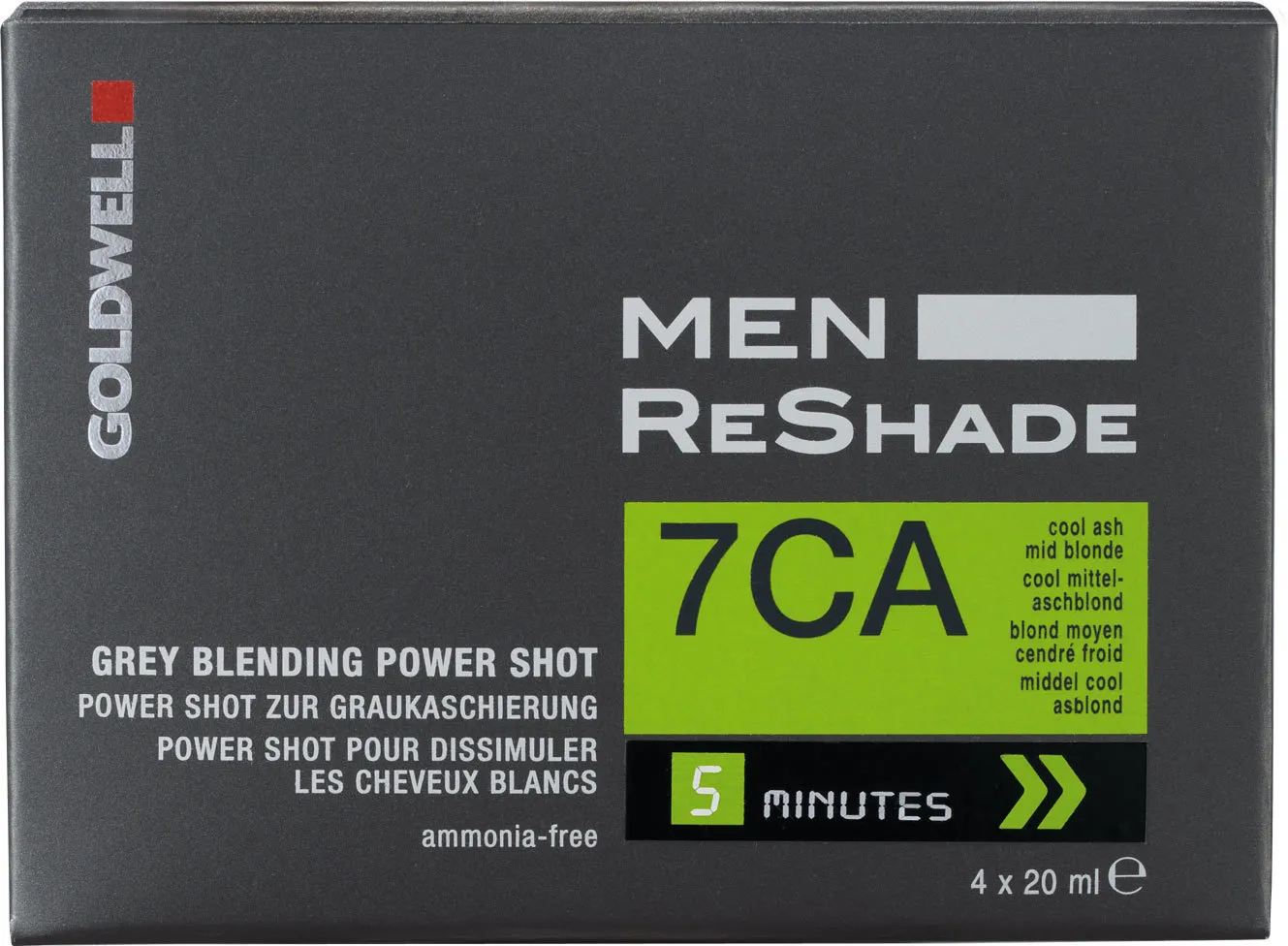 Goldwell Men Reshade Shots 4x20ml - 5CA light ash brown