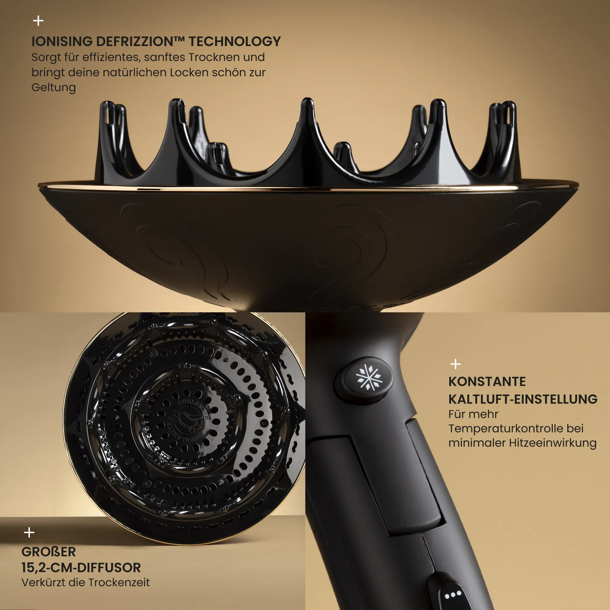 Hot Tools Curlsmith Travel Defrizzion hairdryer including XL diffuser