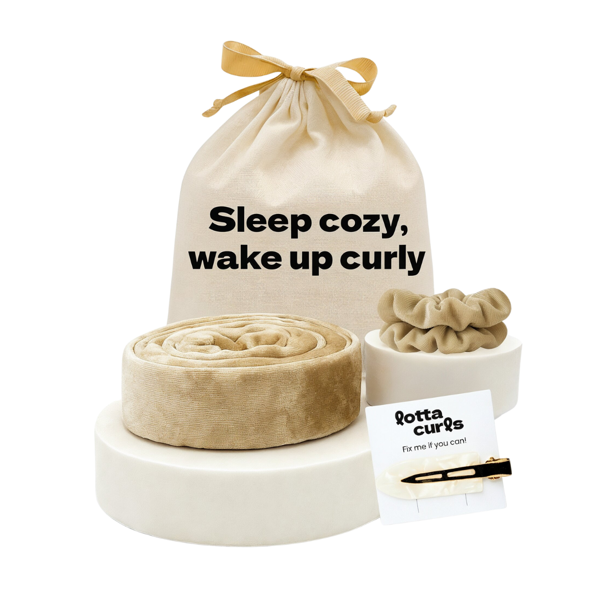 Lotta Curls Curl Band Set Shiny Beige