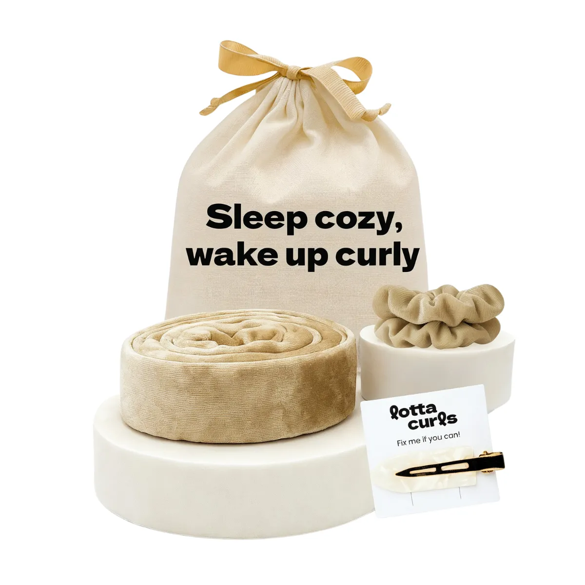 Lotta Curls Curl Band Set Shiny Beige