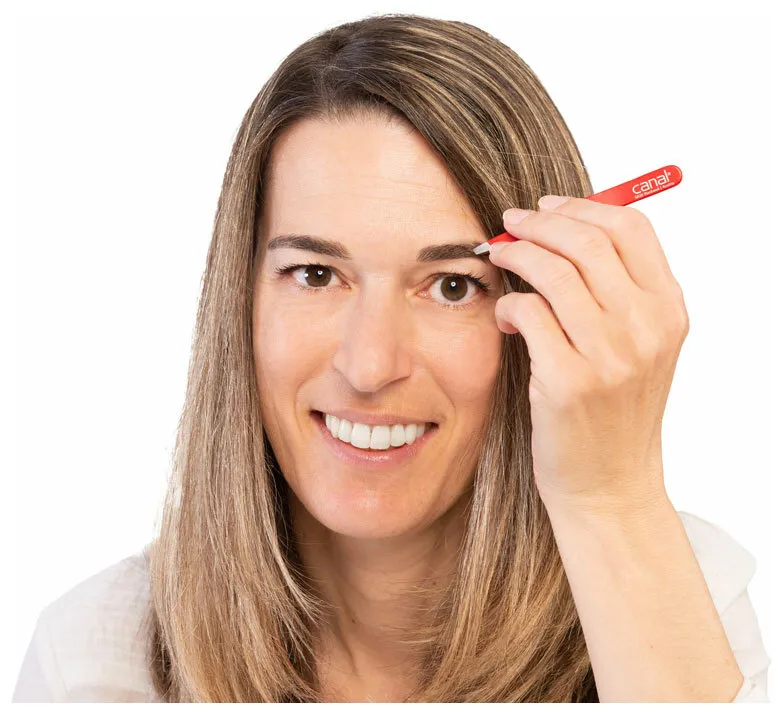 Canal Slanted Tweezers, 9 cm  - white