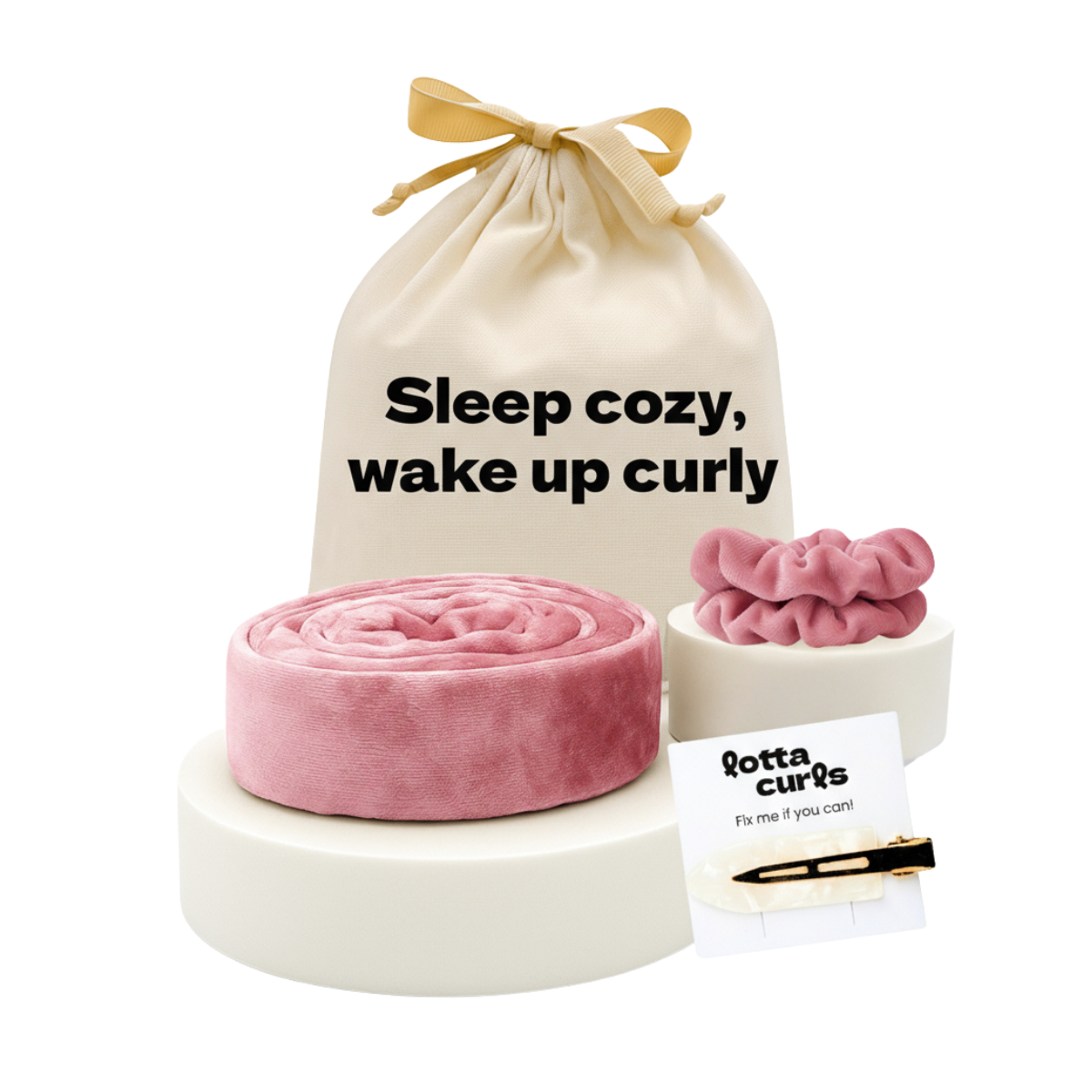 Lotta Curls Curl Band Set Cheeky Blush