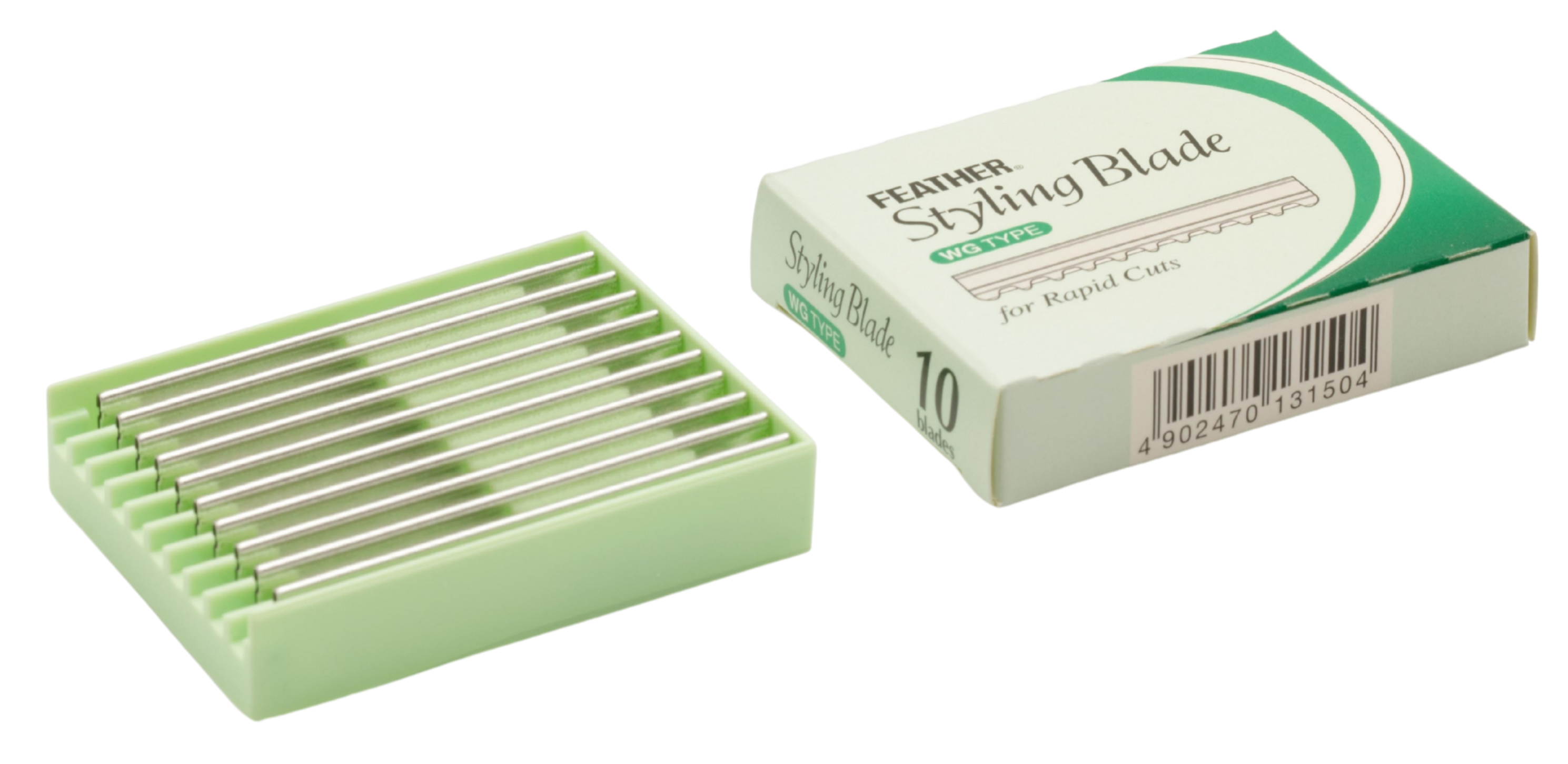 “Feather Original” Serrated Blades For Hair Shaper With Metal Disposal Container 10 Pcs X 5 Di