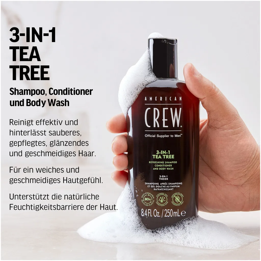 American Crew 3 in 1 Tea Tree Shampoo - 250 ml