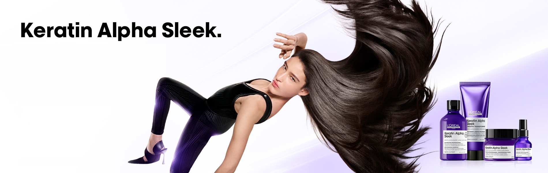 Loreal Keratin Alpha Sleek Linienbanner Fremdsprachen