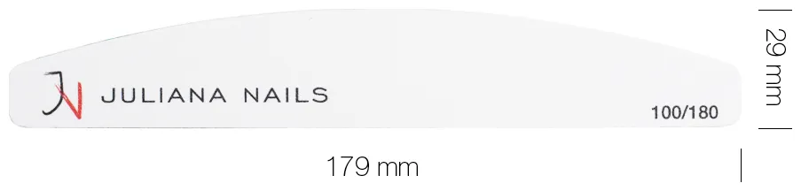 Juliana Nails Professional Half Moon Nail File 100/180 - black