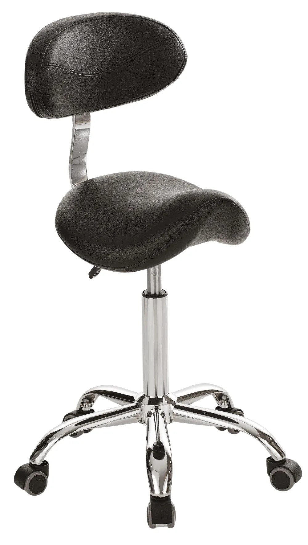 Saddle Stool With Back Black