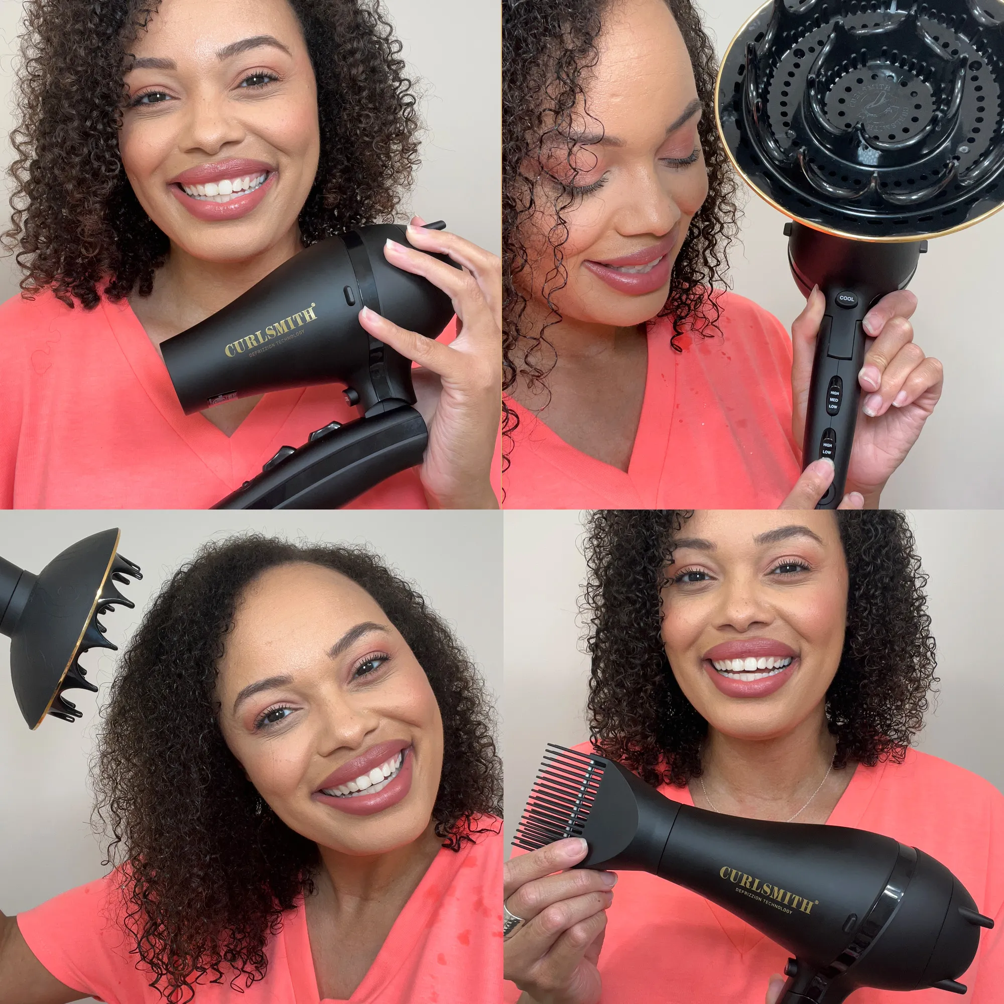 Hot Tools Curlsmith Travel Defrizzion hairdryer including XL diffuser