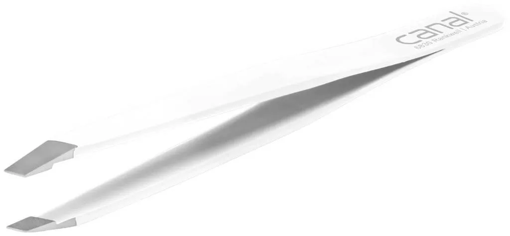Canal Slanted Tweezers, 9 cm  - white