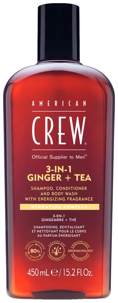 American Crew 3 in 1 Ginger & Tea Shampoo, Conditioner & Body Wash - 250 ml