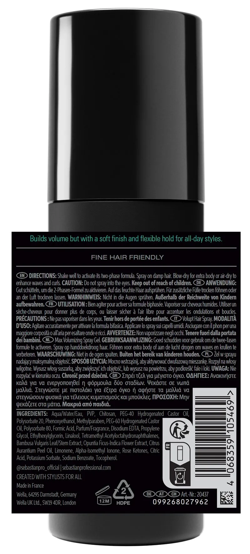 Sebastian Volupt Spray Volumizing Spray Gel