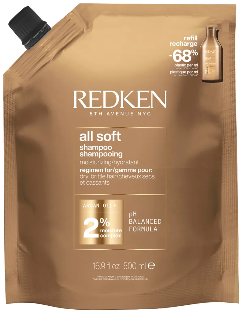 Redken All Soft Shampoo Refill Pouch