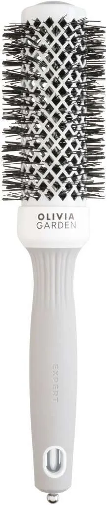 Olivia Garden Expert Blowout Shine Round Brush White & Grey