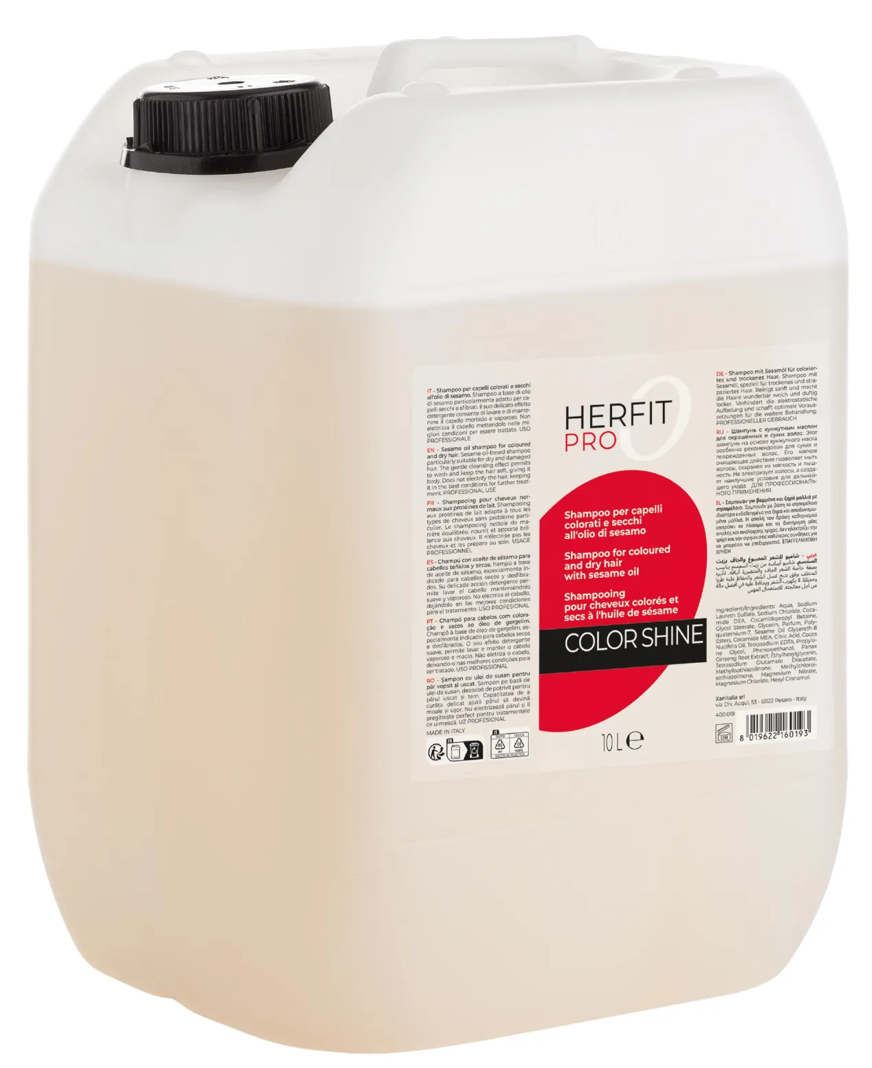 Xanitalia Herfit Pro Shampoo for coloured and dry hair 10L