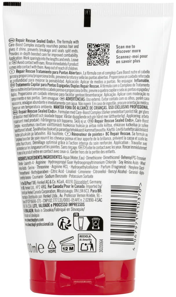 Schwarzkopf BC Bonacure Repair Rescue Sealed Ends+