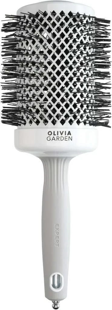 Olivia Garden Expert Blowout Shine Round Brush White & Grey