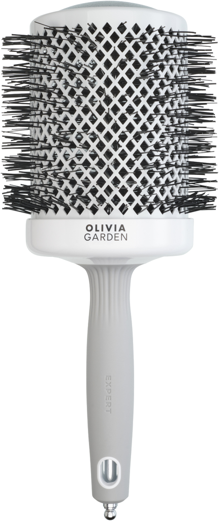 Olivia Garden Expert Blowout Shine Round Brush White & Grey