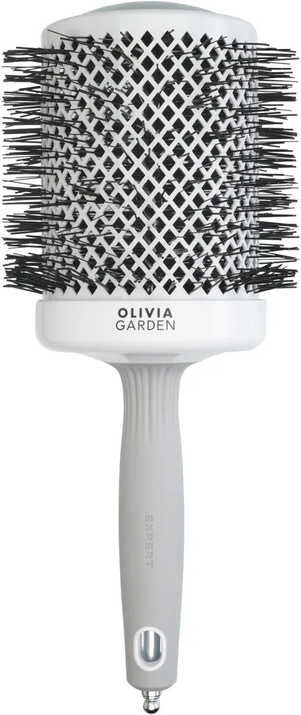 Olivia Garden Expert Blowout Shine Round Brush White & Grey