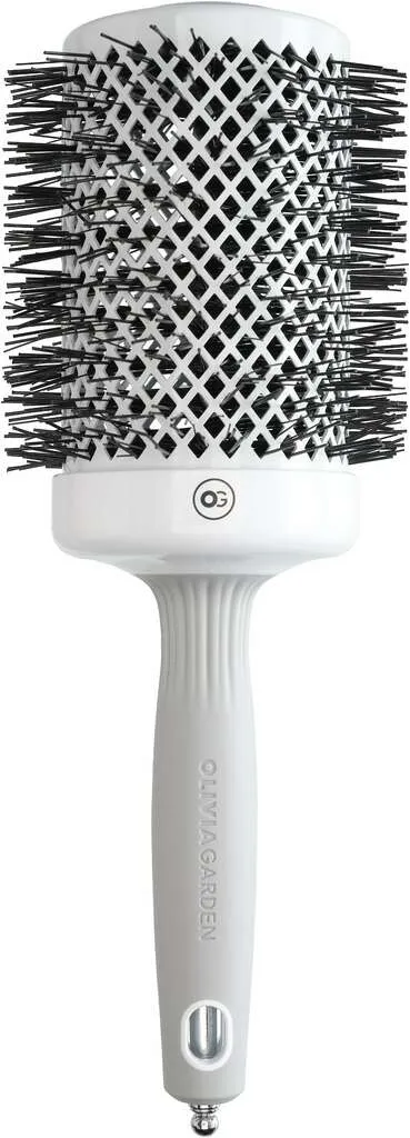 Olivia Garden Expert Blowout Shine Round Brush White & Grey