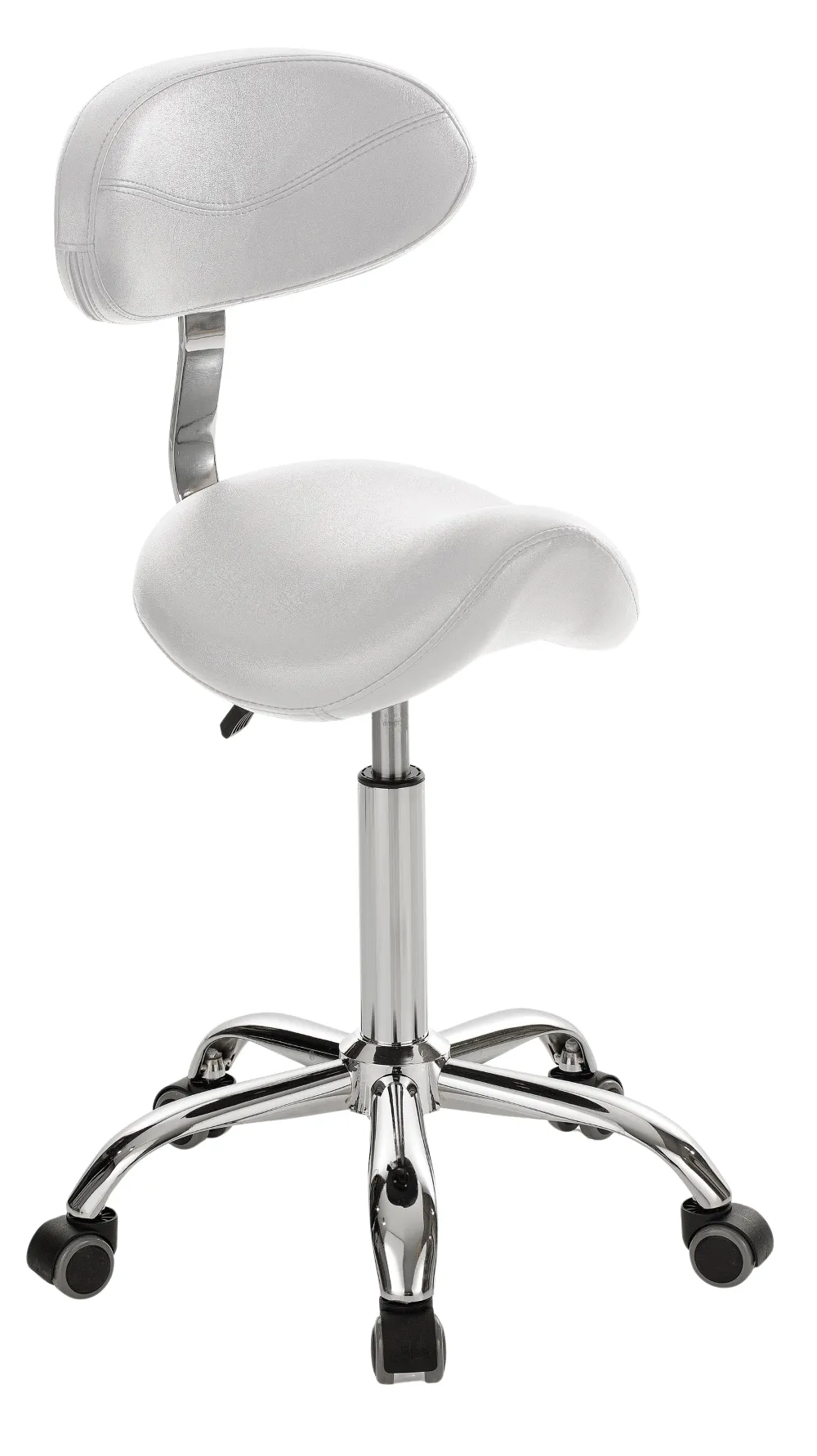 Saddle Stool With Back White