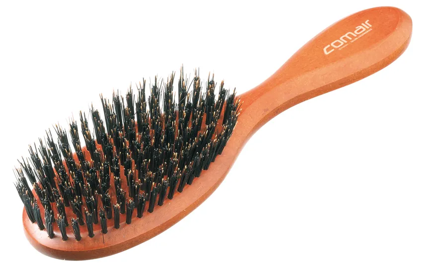 Comair Flat Brush Rosewood with Wild Boar Bristles, 11-row