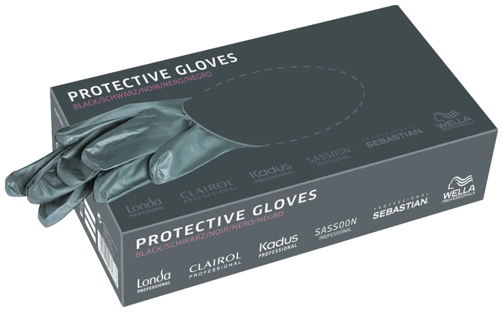 Wella Protective Gloves Black, Size M (100 pieces)