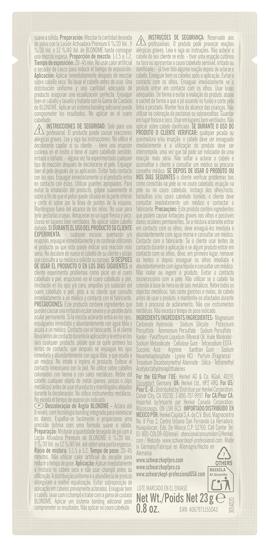 Schwarzkopf BLONDME Clay Lightener