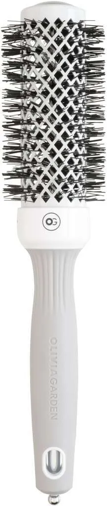Olivia Garden Expert Blowout Shine Round Brush White & Grey