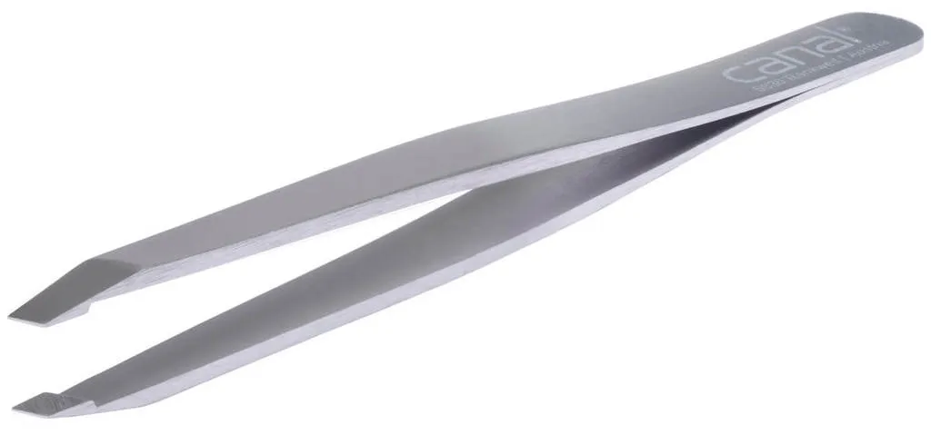 Canal Slanted Tweezers, 9 cm  - white