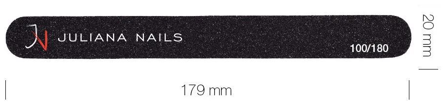 Juliana Nails Professional File Straight Shape 100/180 - black