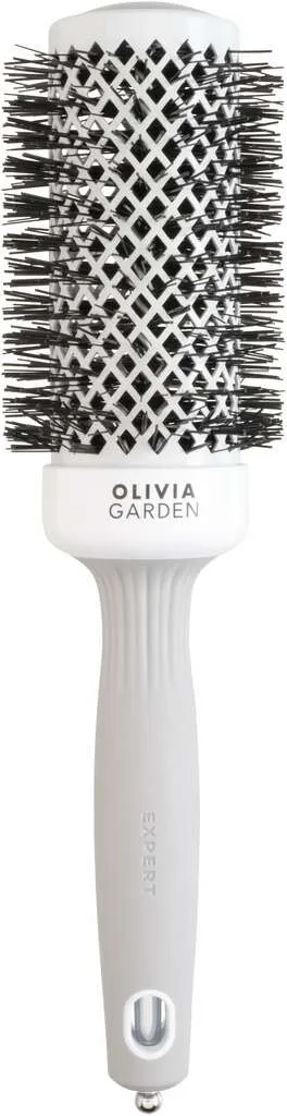 Olivia Garden Expert Blowout Shine Round Brush White & Grey