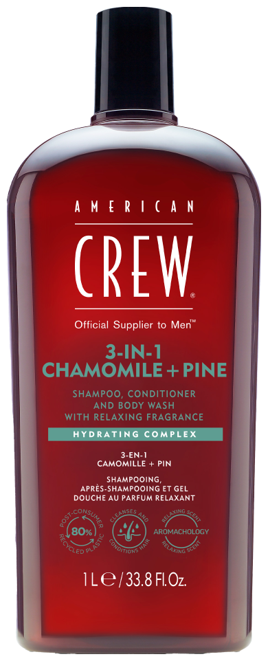 American Crew 3in1 Chamomile & Pine Shampoo, Conditioner & Body Wash