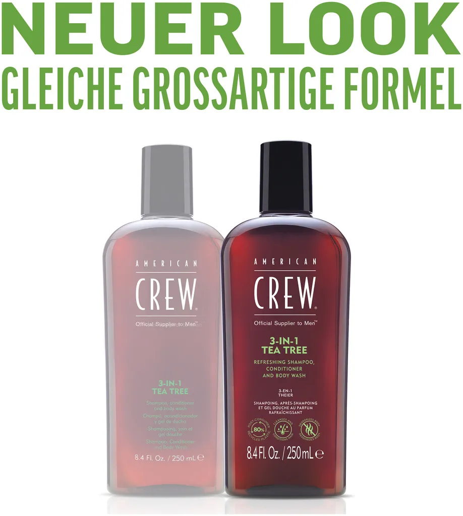American Crew 3 in 1 Tea Tree Shampoo - 250 ml