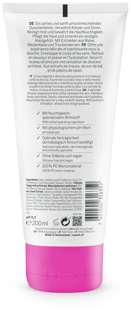 Rausch Hydration Shower Gel with mallow