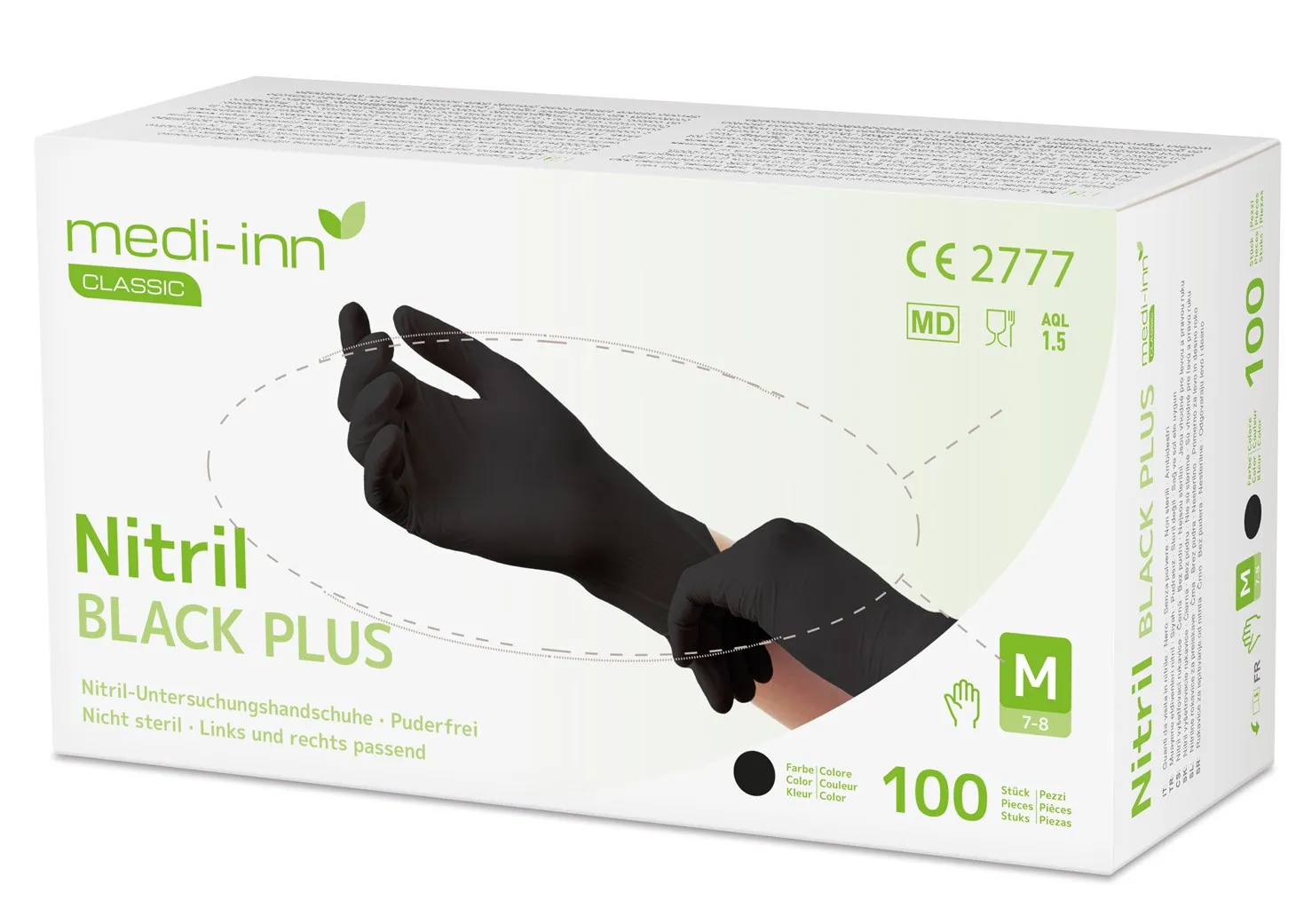 Nitrile gloves Black Plus disposable gloves black powder-free