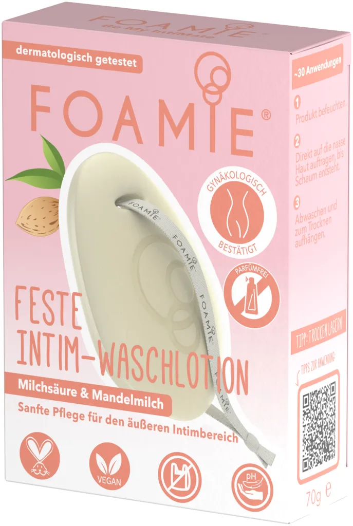 Foamie Solid Intimate Wash Lotion with Lactic Acid and Almond Milk