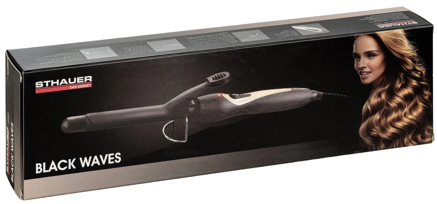 Black Wave Curling Wand With Clamp Ø 19 Mm