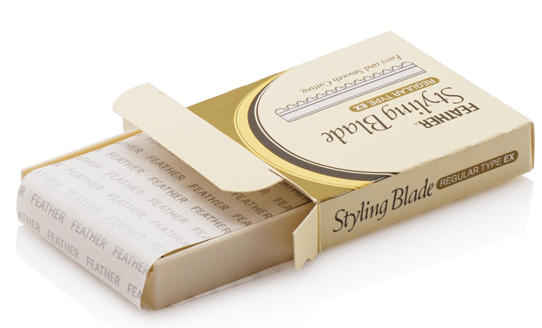 “Feather Original” Serrated Blades For Hair Shaper With Metal Disposal Container 10 Pcs X 5 Di