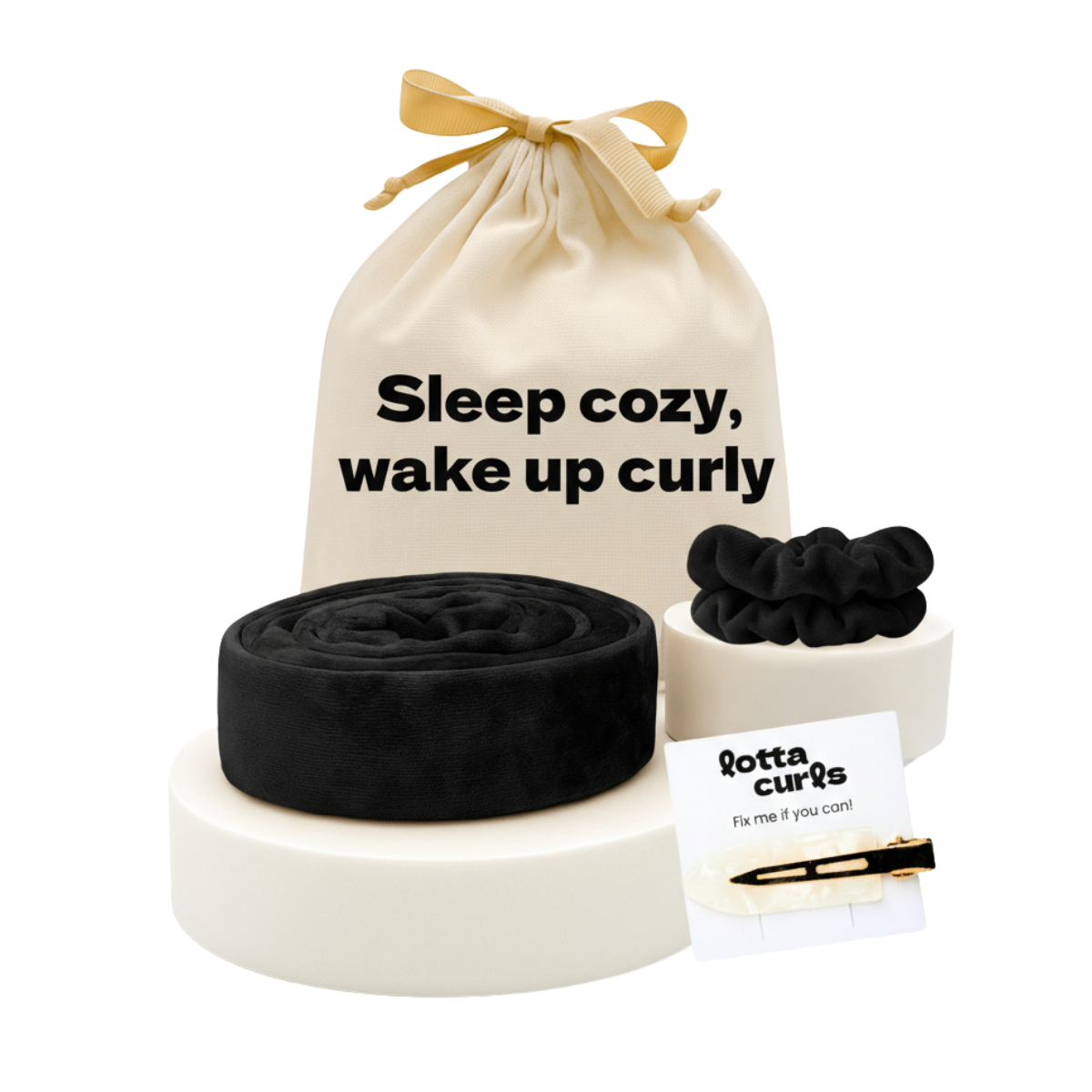Lotta Curls Curl Band Set Royal Black