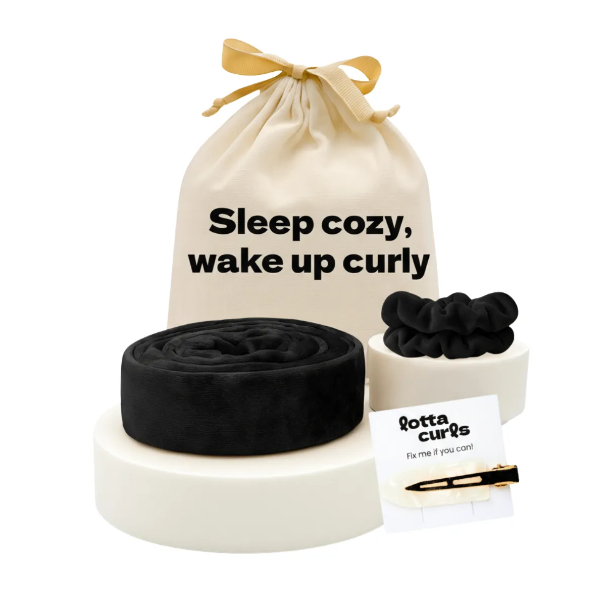 Lotta Curls Curl Band Set Royal Black