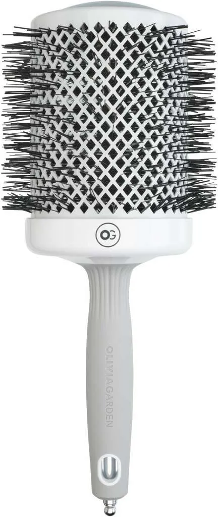 Olivia Garden Expert Blowout Shine Round Brush White & Grey