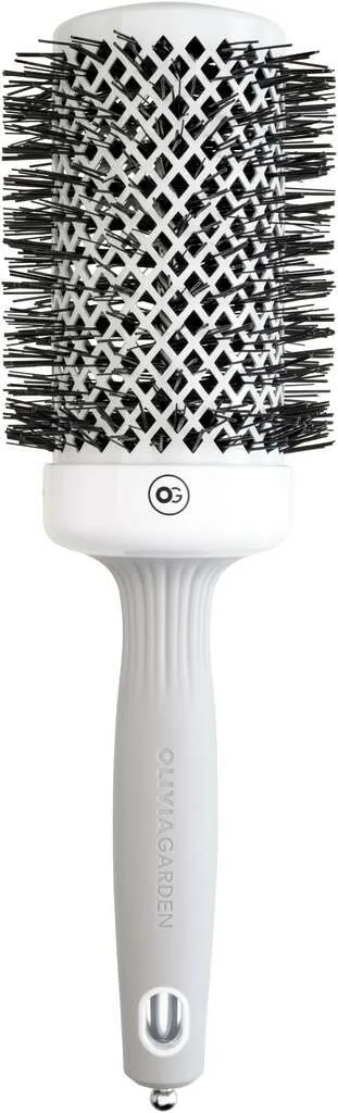Olivia Garden Expert Blowout Shine Round Brush White & Grey