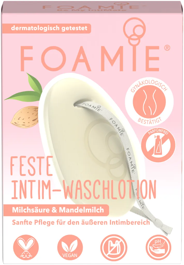 Foamie Solid Intimate Wash Lotion with Lactic Acid and Almond Milk