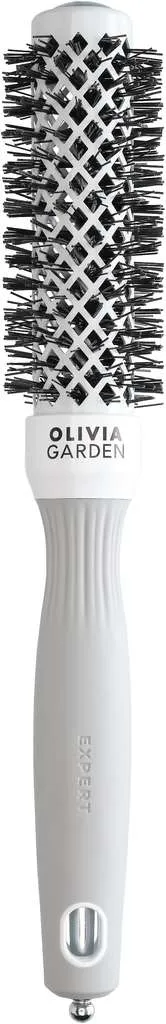 Olivia Garden Expert Blowout Shine Round Brush White & Grey