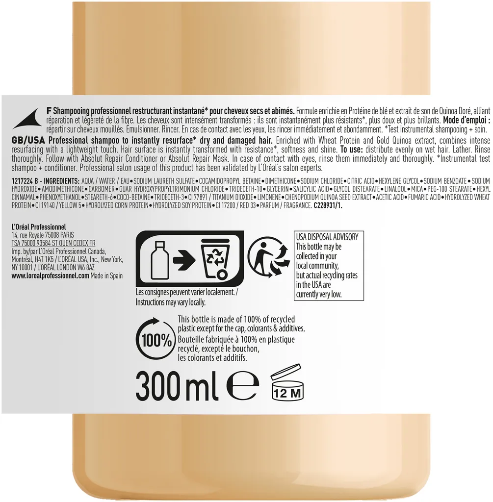 L'Oréal Absolut Repair Shampoo - 300 ml